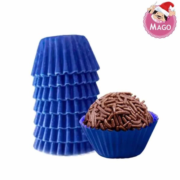 Encontraproduto.com.br - Forminha Papel N6 Lisa Azul Royal Dentro e Fora 100 Unidades 3216 MAGO