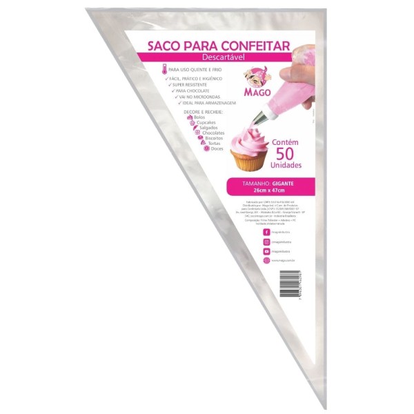 Saco Confeitar Desc. Gigante 50Un
