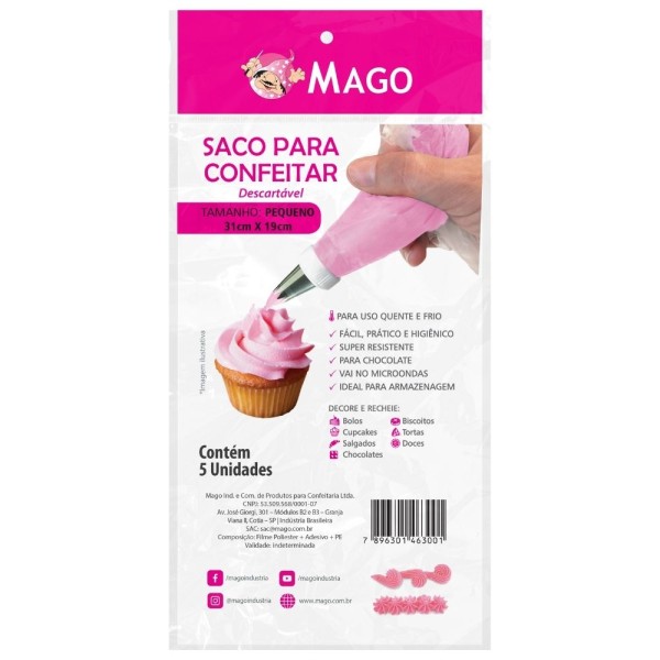 Saco Confeitar Desc. Pequeno 5Un