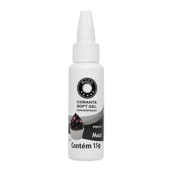 Corante Soft Gel Concentrado Preto 15g - Mago