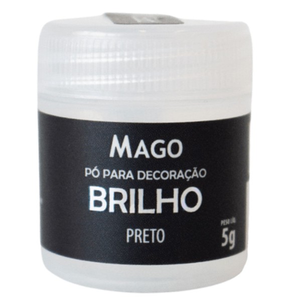 Pó Decoração Brilho Preto 5g - Mago