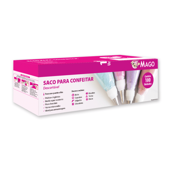 Encontraproduto.com.br - Caixa de Sacos de Confeitar Descartável Grande 100UN