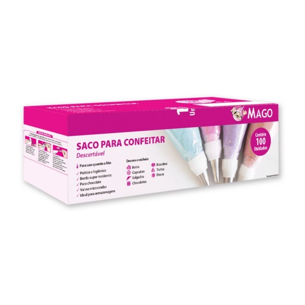 Encontraproduto.com.br - Caixa de Sacos de Confeitar Descartável Grande 100UN