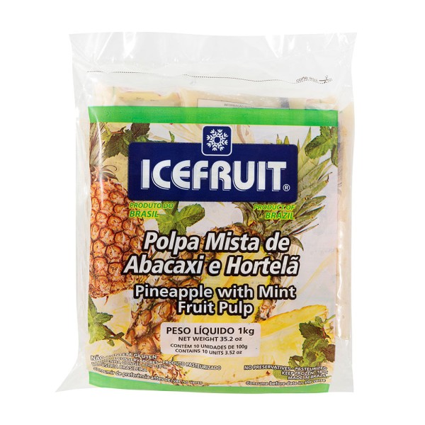 Encontraproduto.com.br - Polpa Abacaxi com Hortelã Icefruit Pacote 10 Unidades 100g Cada