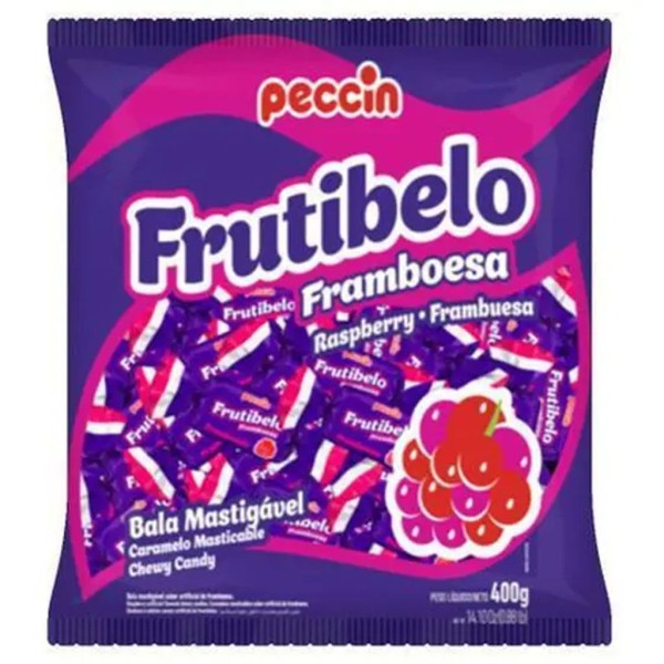 Bala Mastigável Frutibelo Framboesa 400g - Peccin