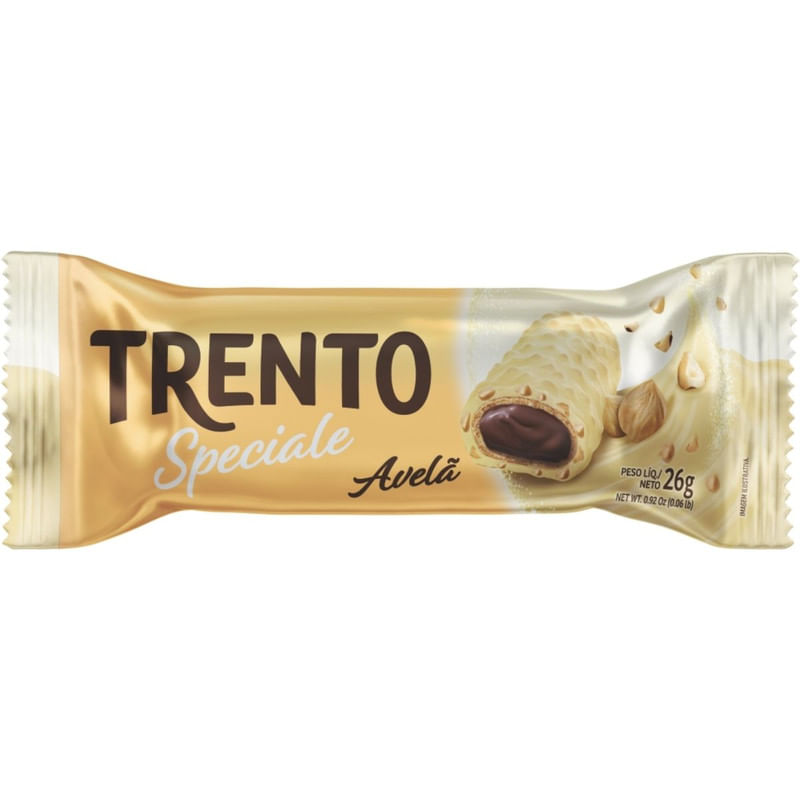 Encontraproduto.com.br - Biscoito Wafer Trento Speciale Branco Unidade com 26g