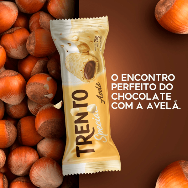 Encontraproduto.com.br - Biscoito Wafer Trento Speciale Branco Unidade com 26g