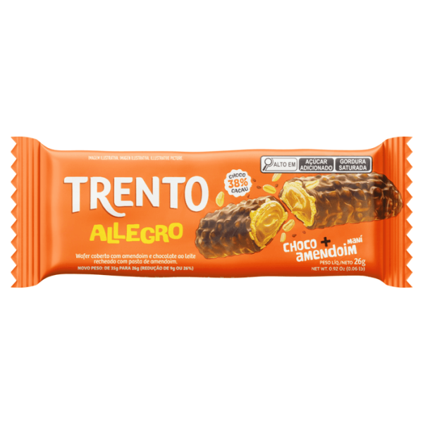 Wafer Trento Allegro Choco Com Amendoim 26g