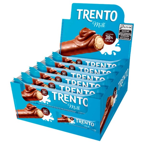 Chocolate Trento Recheio Leite Milk c/16 - Peccin