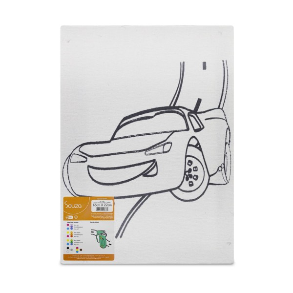 Encontraproduto.com.br - Tela Desenhada 16x22 Carro I Verde Souza - 8148