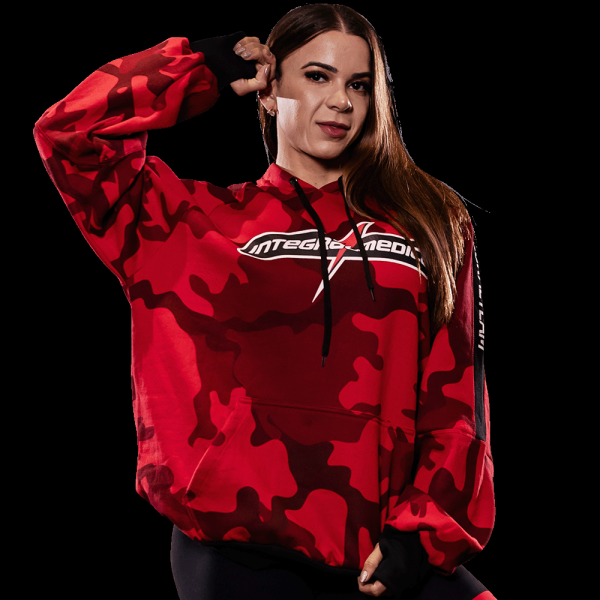 Hoodie Im Red Camouflage Feminino