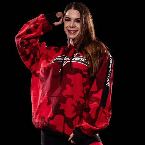 Encontraproduto.com.br - Hoodie Im Red Camouflage Feminino