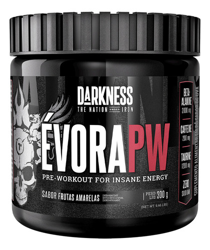 Suplemento Integralmédica Darkness Évora PW sabor frutas amarelas de 300g 