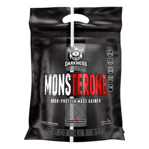 Encontraproduto.com.br - Hipercalórico Monsterone Darkness Morango 3Kg Integralmedica