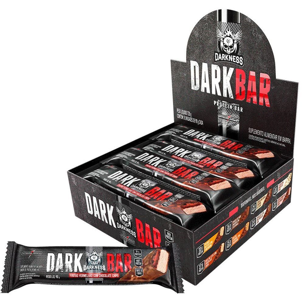 Encontraproduto.com.br - Darkness Whey Bar Caixa C/8 Unid Barras De Proteína Sabor Frutas Vermelhas