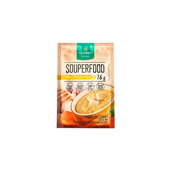 Encontraproduto.com.br - Suplemento Nutrify Souperfood Vegan Protein 16g Frango com Legumes Pó 35g