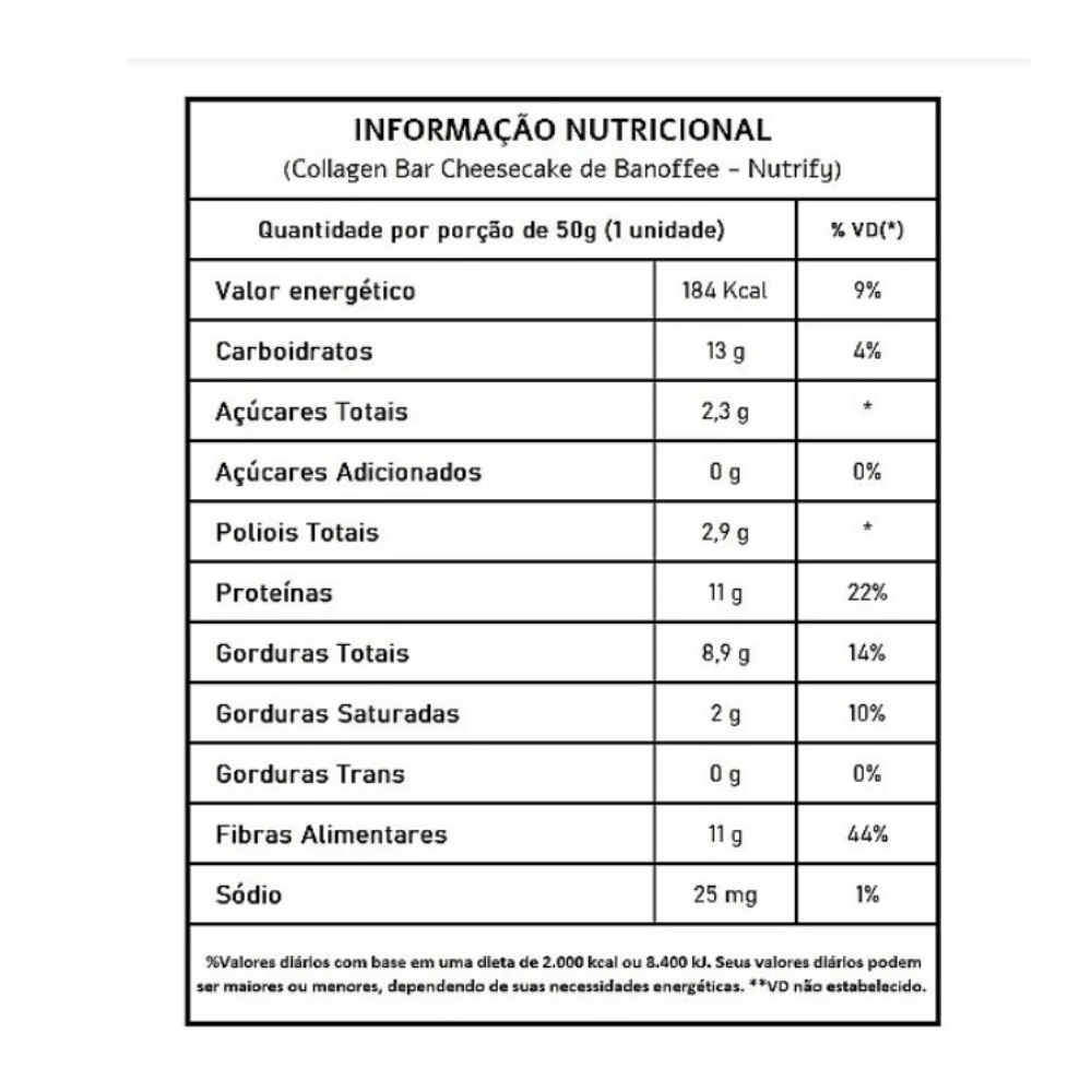 Encontraproduto.com.br - Collagen Bar Banoffee Nutrify 50g