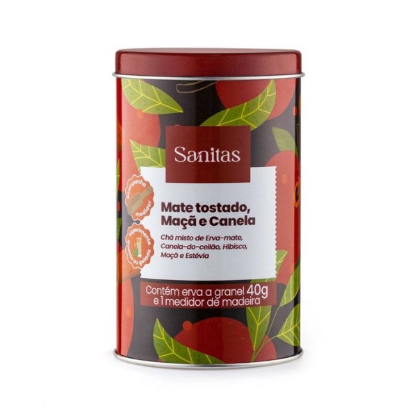 Encontraproduto.com.br - Chá Mate Tostado Sanitas Maçã E Canela 40g Com Medidor