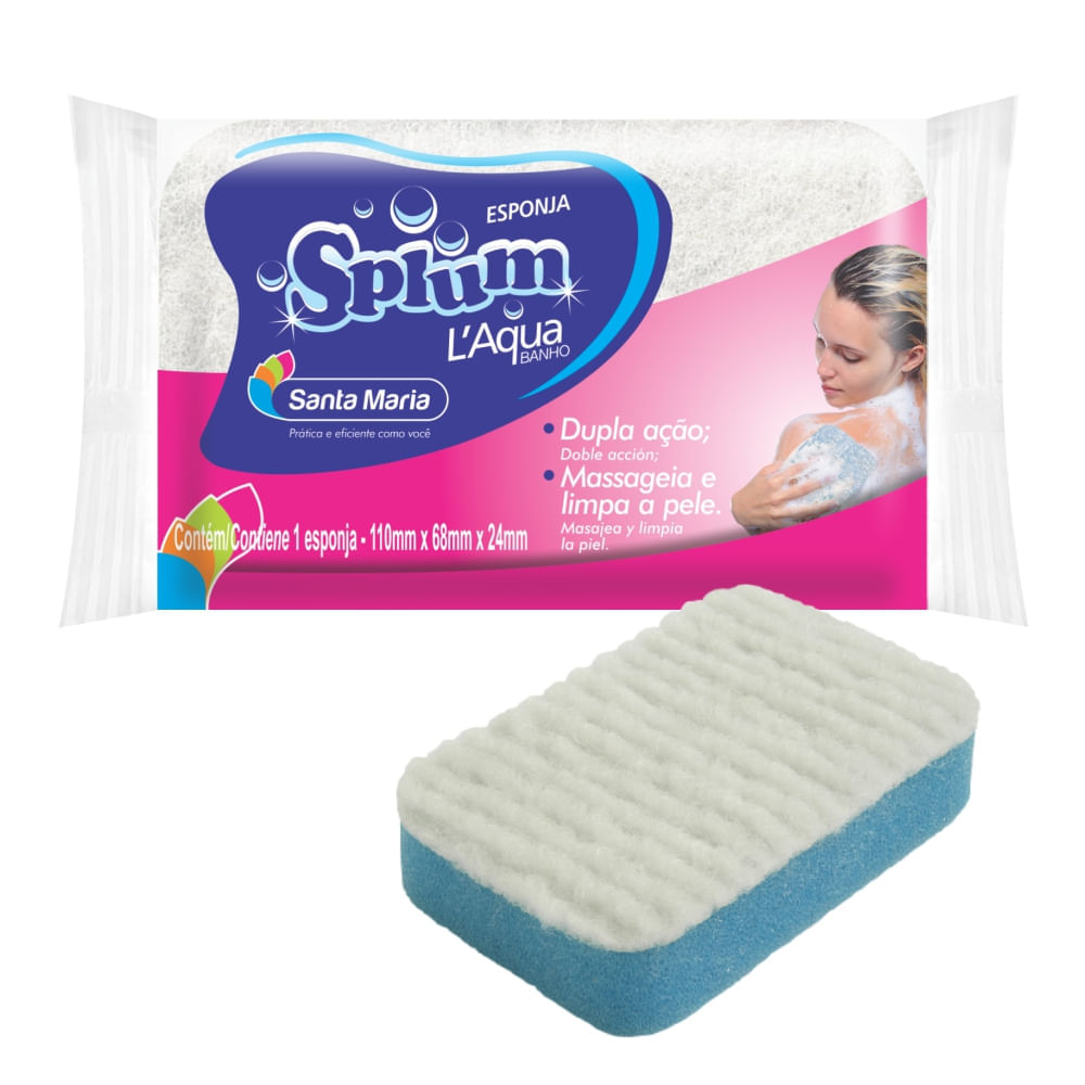 Encontraproduto.com.br - Esponja Splum Para Banho Laqua Unitária Santa Maria