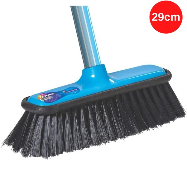 Encontraproduto.com.br - Vassoura de Pêlo 29cm Varre Casa com Cabo de Aço 120cm
