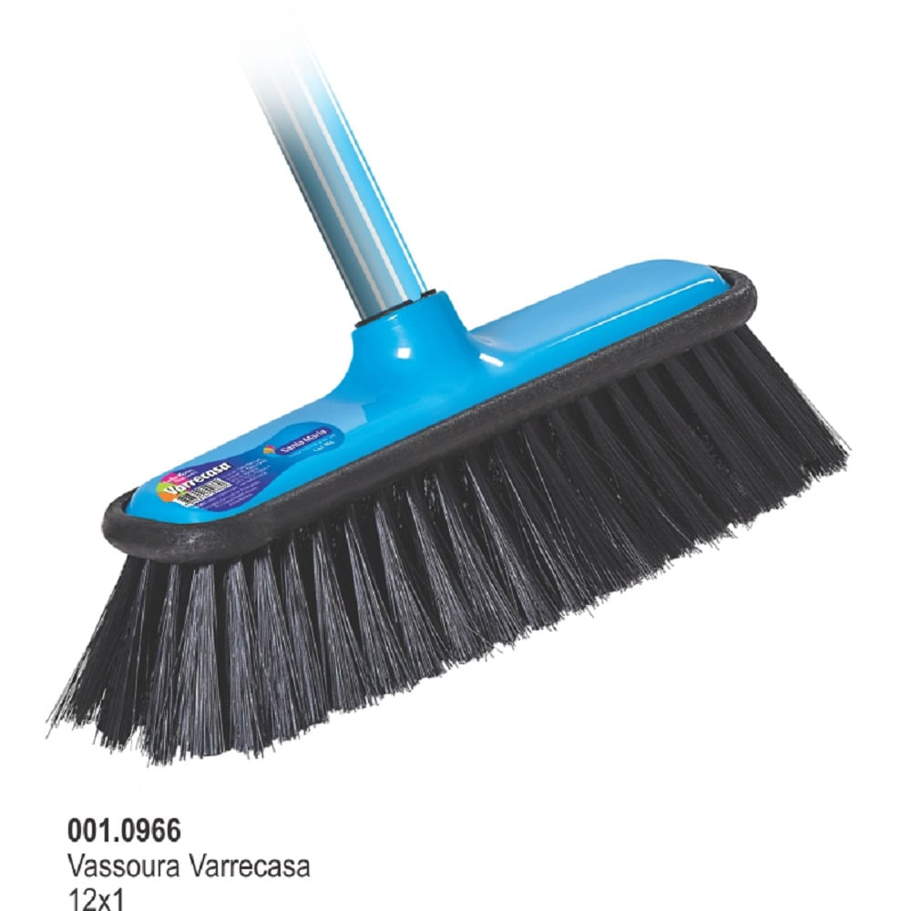 Encontraproduto.com.br - Vassoura de Pêlo 29cm Varre Casa com Cabo de Aço 120cm