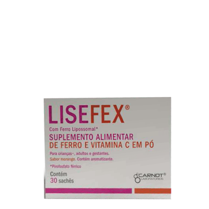 Suplemento Alimentar Carnot Lisefex Com Ferro Lipossomal 30 Sachês
