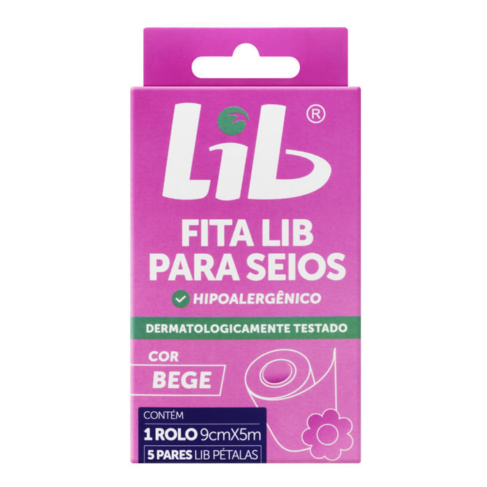 Encontraproduto.com.br - Fita Lib para Seios 1 Rolo 9cm x 5m + 5 Pares Lib Pétalas