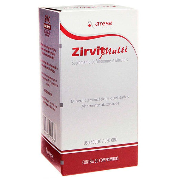Encontraproduto.com.br - Zirvit Multi Arese com 30 comprimidos revestidos