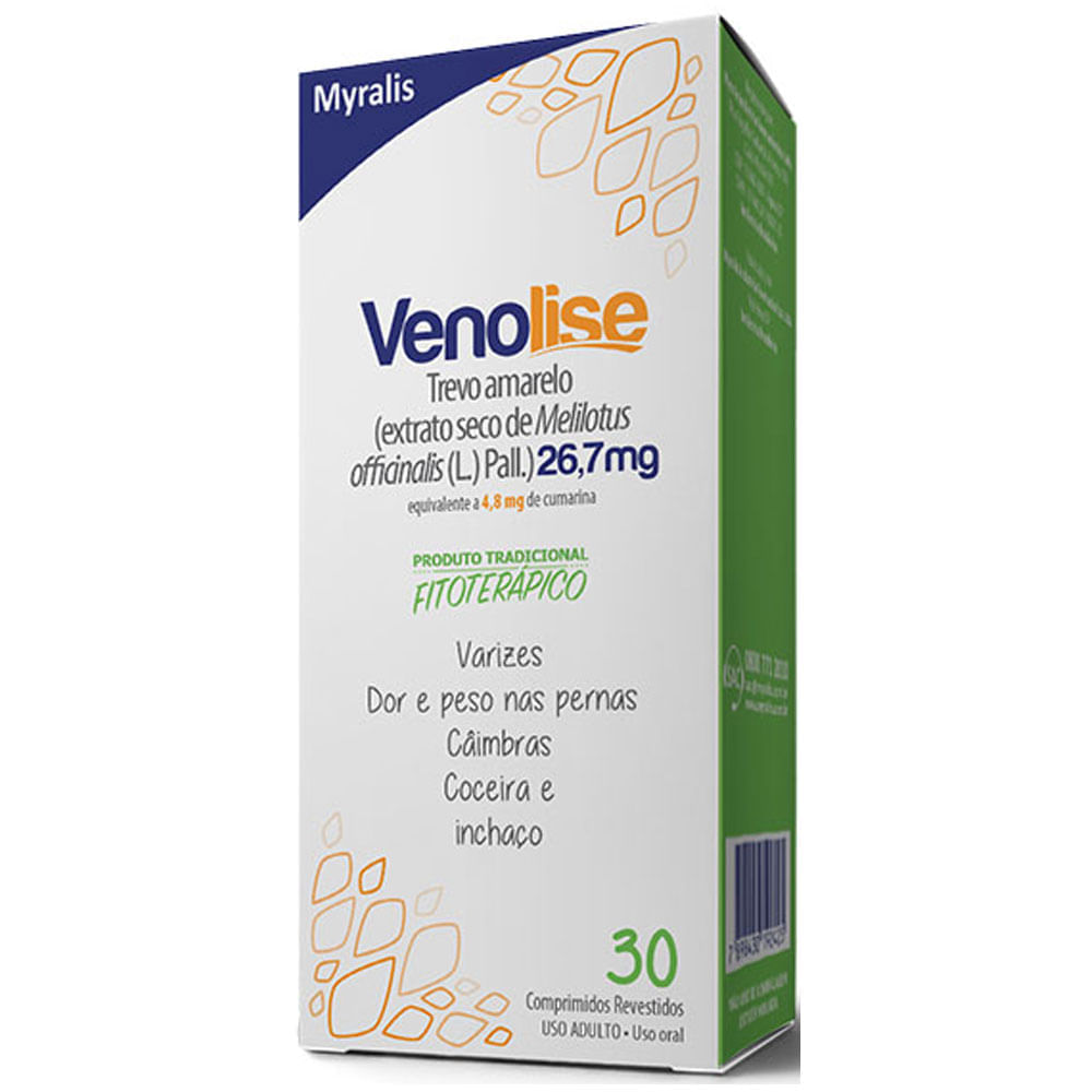 Encontraproduto.com.br - Venolise 26,7mg Caixa 30 Comprimidos Revestidos