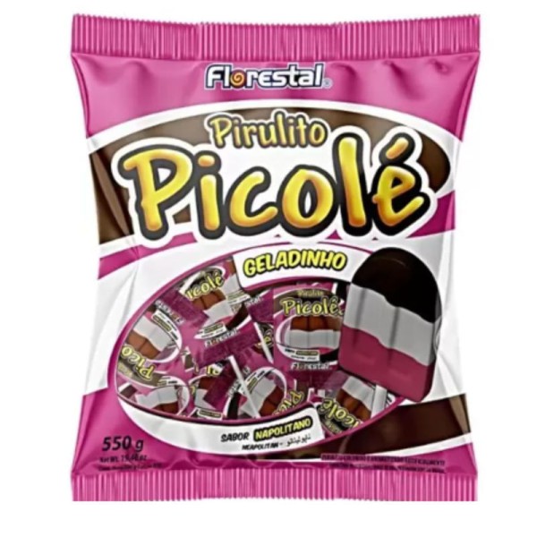 Pirulito Picolé NapolitaFlorestal 500g