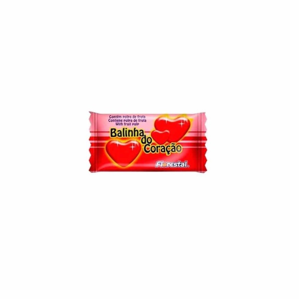 Encontraproduto.com.br - Bala Balinha do coração Florestal Morango Pacote com 500g