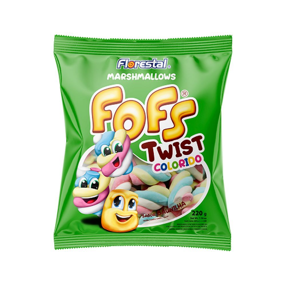 Encontraproduto.com.br - Marshmallow Fofs Twist Colorido 220g - Florestal