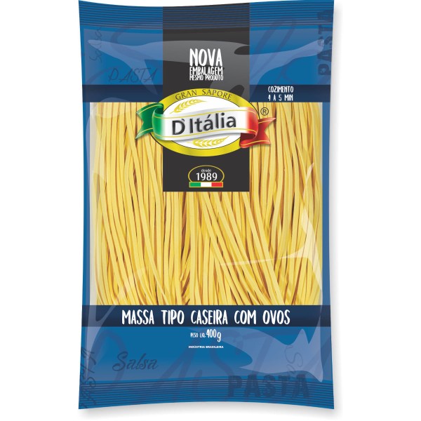 Massa D´ITÁLIA Caseira com Ovos Talharim 400g