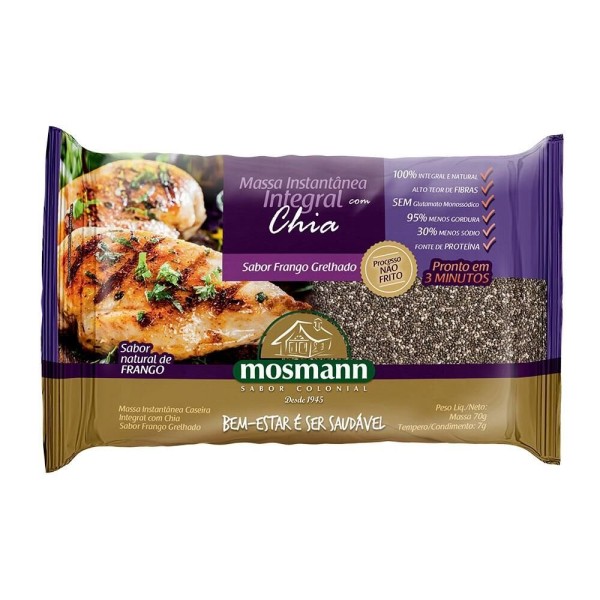 Encontraproduto.com.br - Massa Instantânea MOSMANN Frango Grelhado Integral com Chia 77g