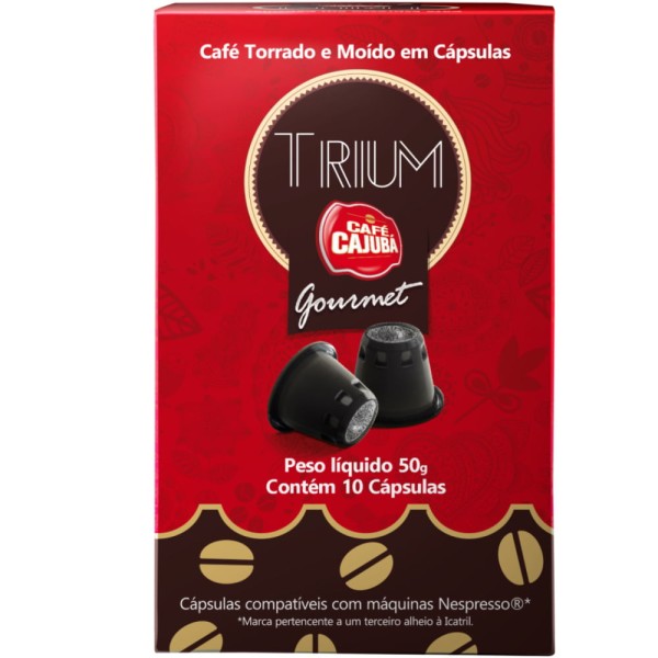 Café Expresso em Cápsulas Trium Cajubá Gourmet 52g Cx/ 10 Cápsulas. Compatível com Máquinas Nespresso.
