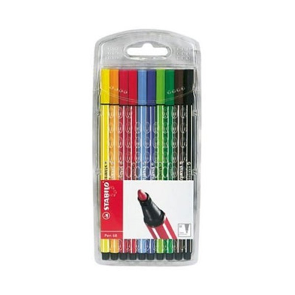 Caneta Pen68 1,0 mm com 10 Cores Kit Ref.68/10 Stabilo
