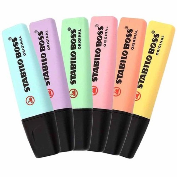Encontraproduto.com.br - Marca Texto Stabilo Boss Pastel - Kit com 6 Cores