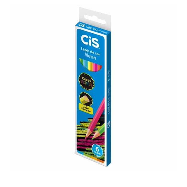 Lápis De Cor Neon Cis 6 Cores