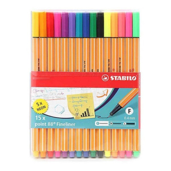 Encontraproduto.com.br - Estojo Caneta Stabilo Neon Point - 15 cores (118.5602)