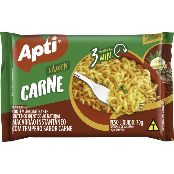 Encontraproduto.com.br - Macarrão Instantâneo Apti Carne Pacote com 70g