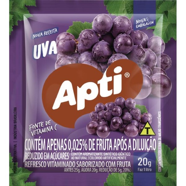 Encontraproduto.com.br - Refresco em Pó Apti Uva 20g