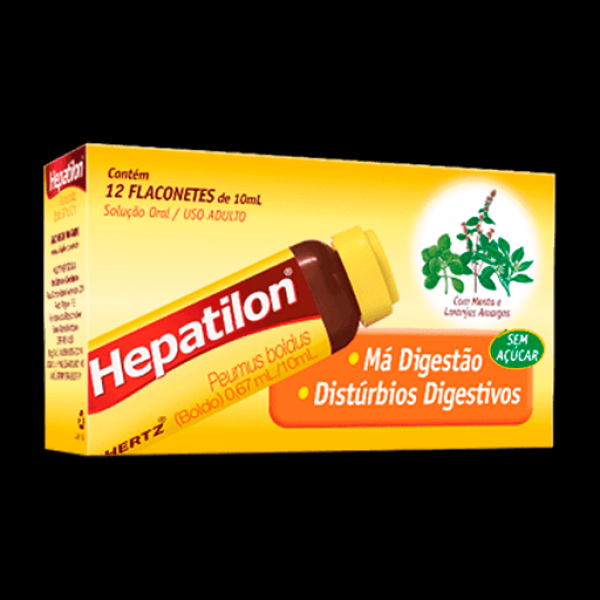 Encontraproduto.com.br - Hepatilon Com 12 flaconetes 10ml