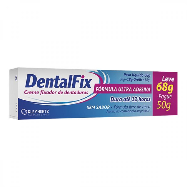 Encontraproduto.com.br - Dentalfix Creme Fixador De Dentadura Sem Sabor Leve 68G Pague 50G