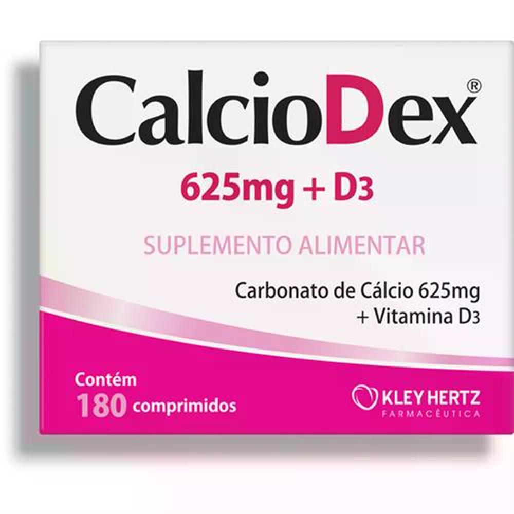 Encontraproduto.com.br - Suplemento Vitaminico Mineral Calciodex Cálcio 625mg + Vitamina D3 Com 180 Comprimidos - Kley Hertz