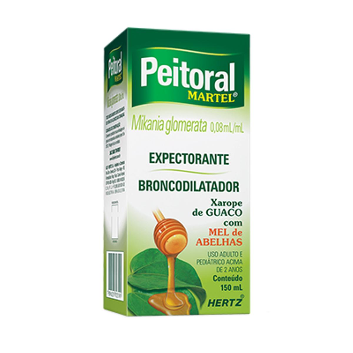 Encontraproduto.com.br - Peitoral Martel Xarope Expectorante com Guaco Sabor Mel 150mL