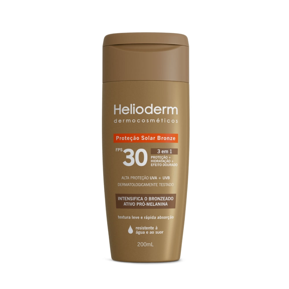 Protetor Solar Helioderm Dermocosmeticos 2000ml Fps30 3em1 Bronze