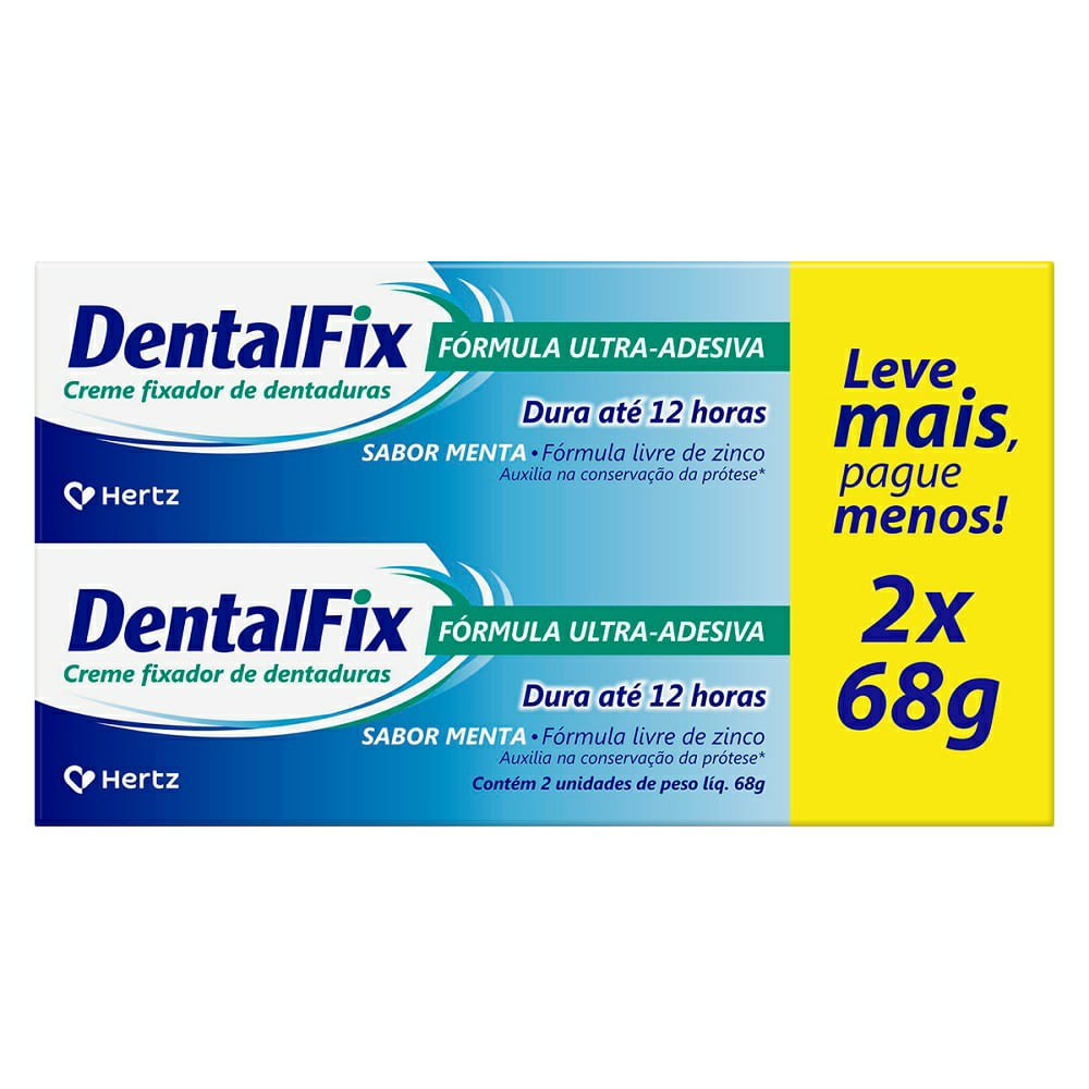 Creme Fixador de Dentadura Dentalfix Sabor Menta 2 unidades 68g