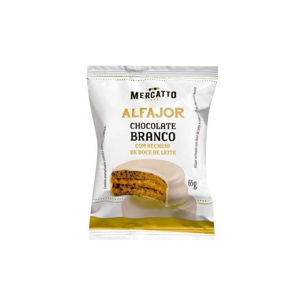 Encontraproduto.com.br - Alfajor de Chocolate Branco com Doce de Leite Mercatto 65g
