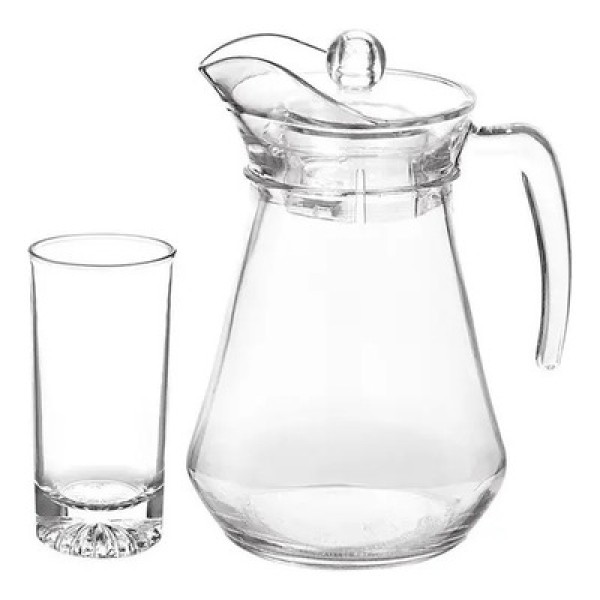 Encontraproduto.com.br - Jogo de Copos e Jarra Rosé com 7 Peças - ACASA