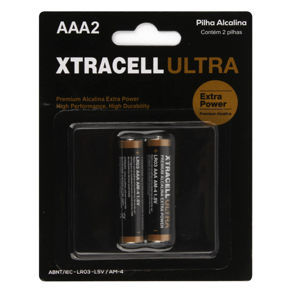 Encontraproduto.com.br - Pilha Alcalina Palito AAA com 2 unidades - Xtracell
